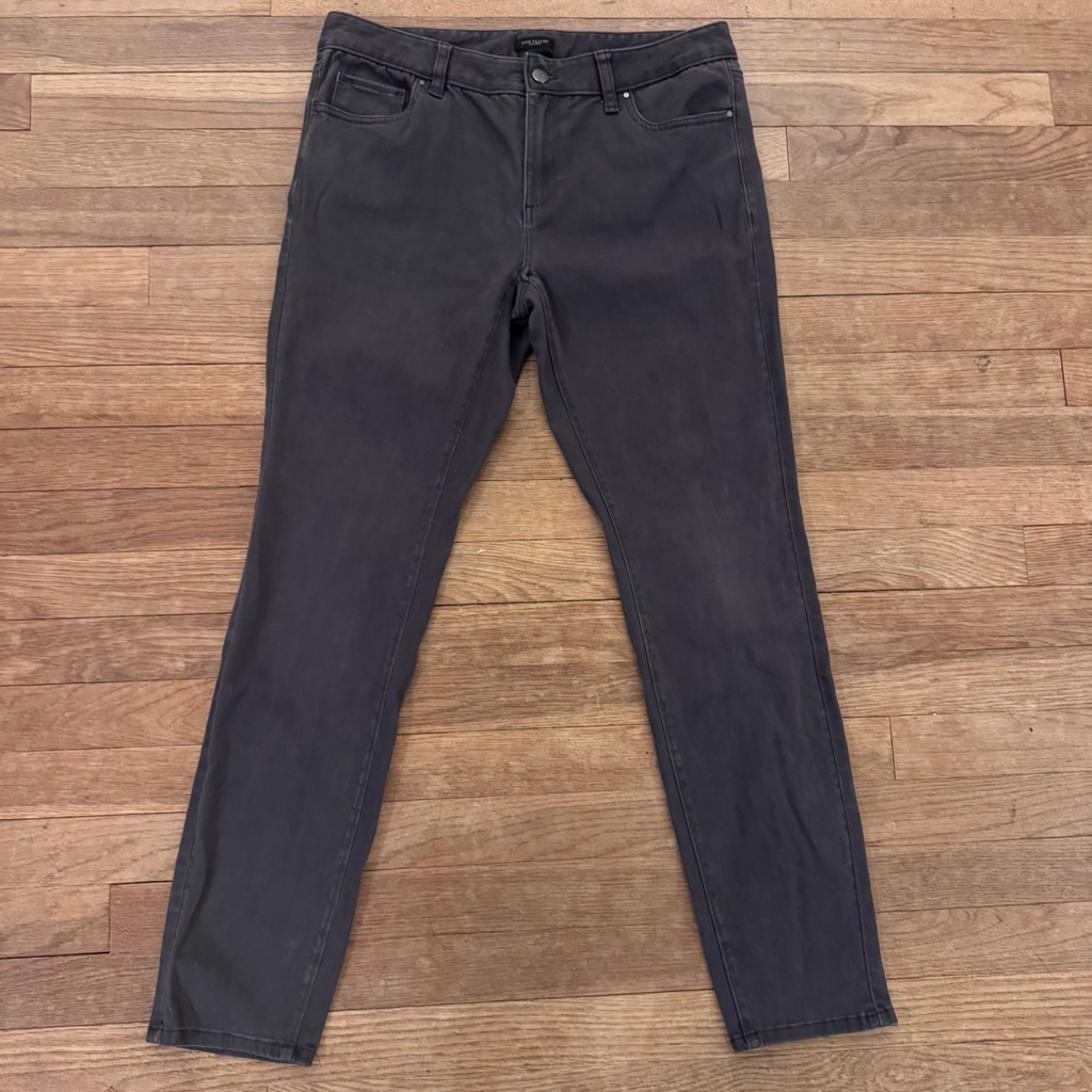 Anne Taylor Women's Olive Midrise Lightweight Curvy Khaki Pants Size 6 B2
